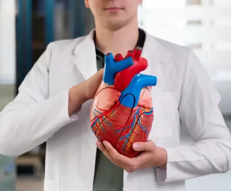 male student practicing medicine