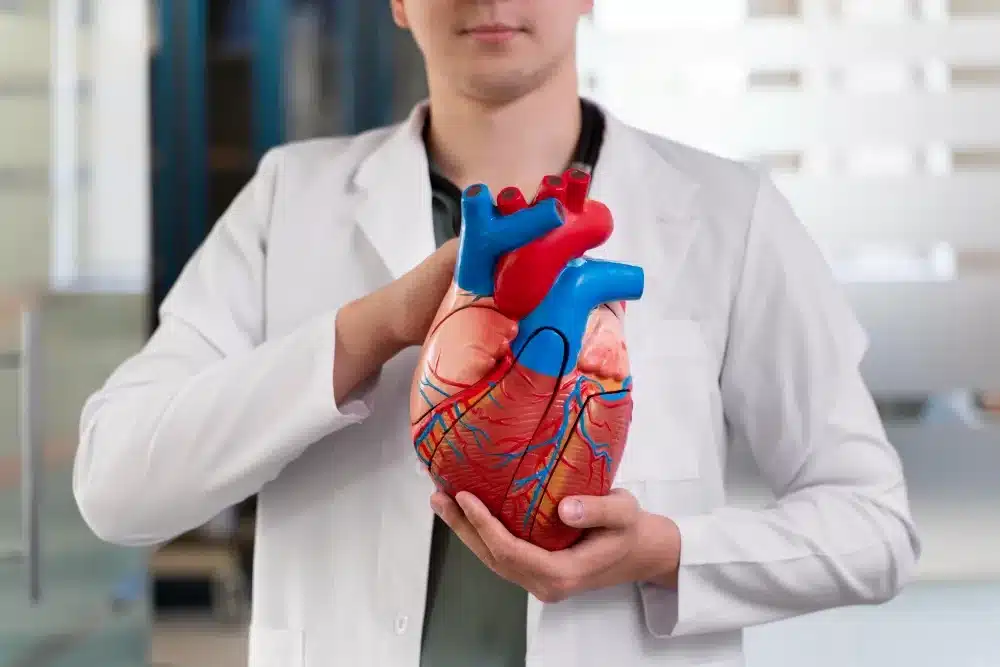 male student practicing medicine